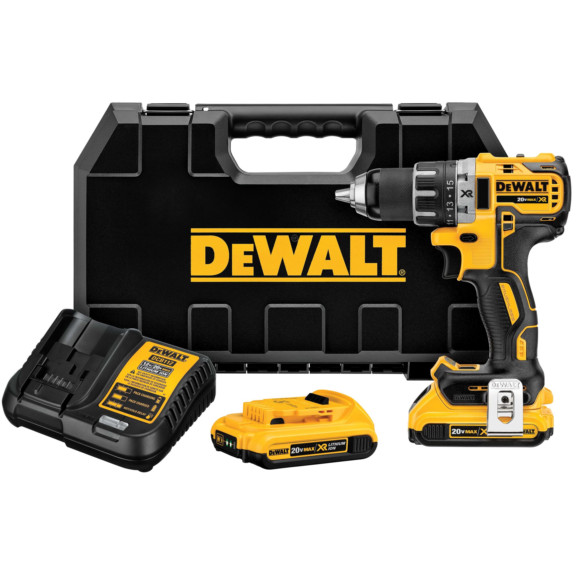 18V Li ion Brushless Compact Drill Driver 2.0Ah DEWALT