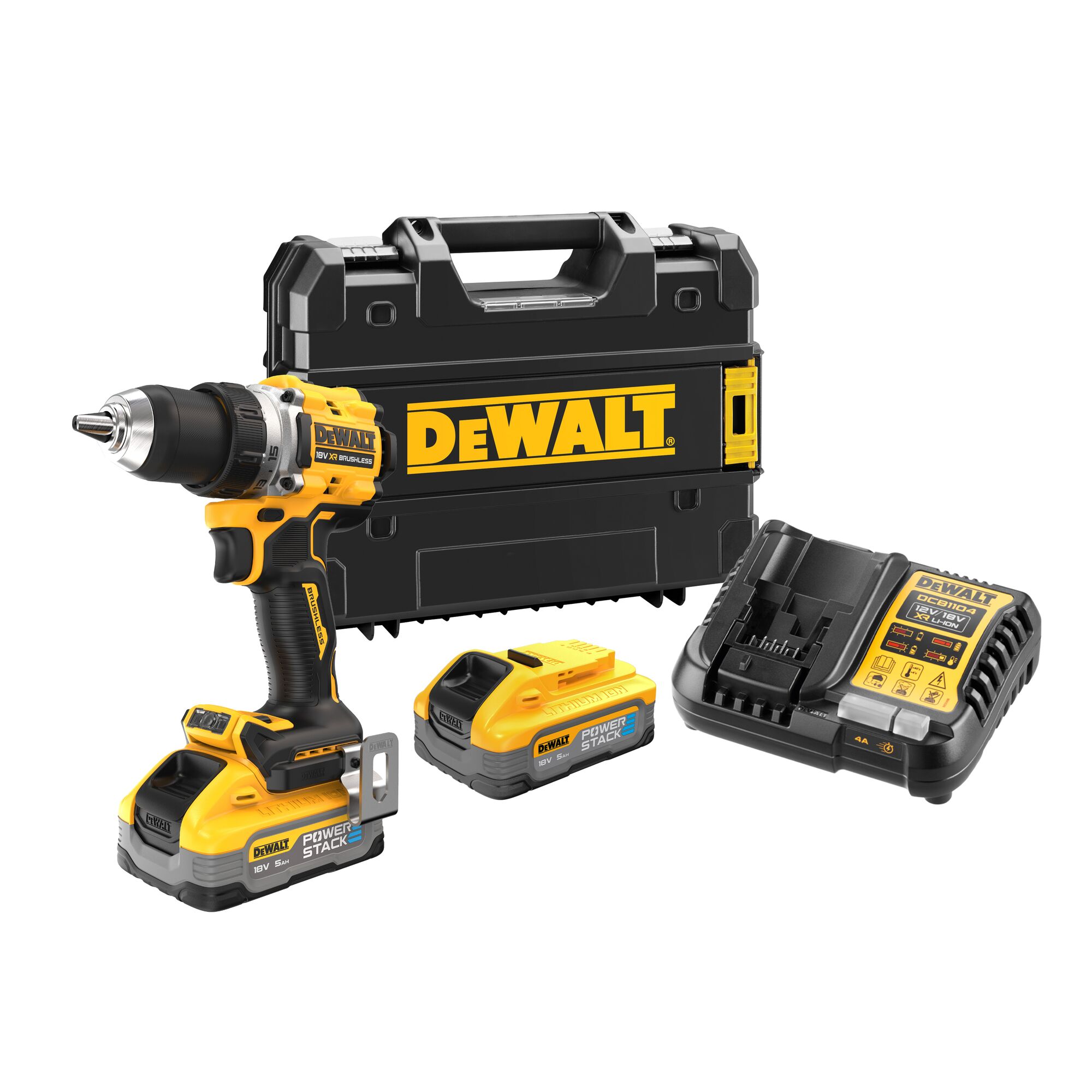 18V XR Brushless Drill Driver 2 X POWERSTACK 5AH DEWALT