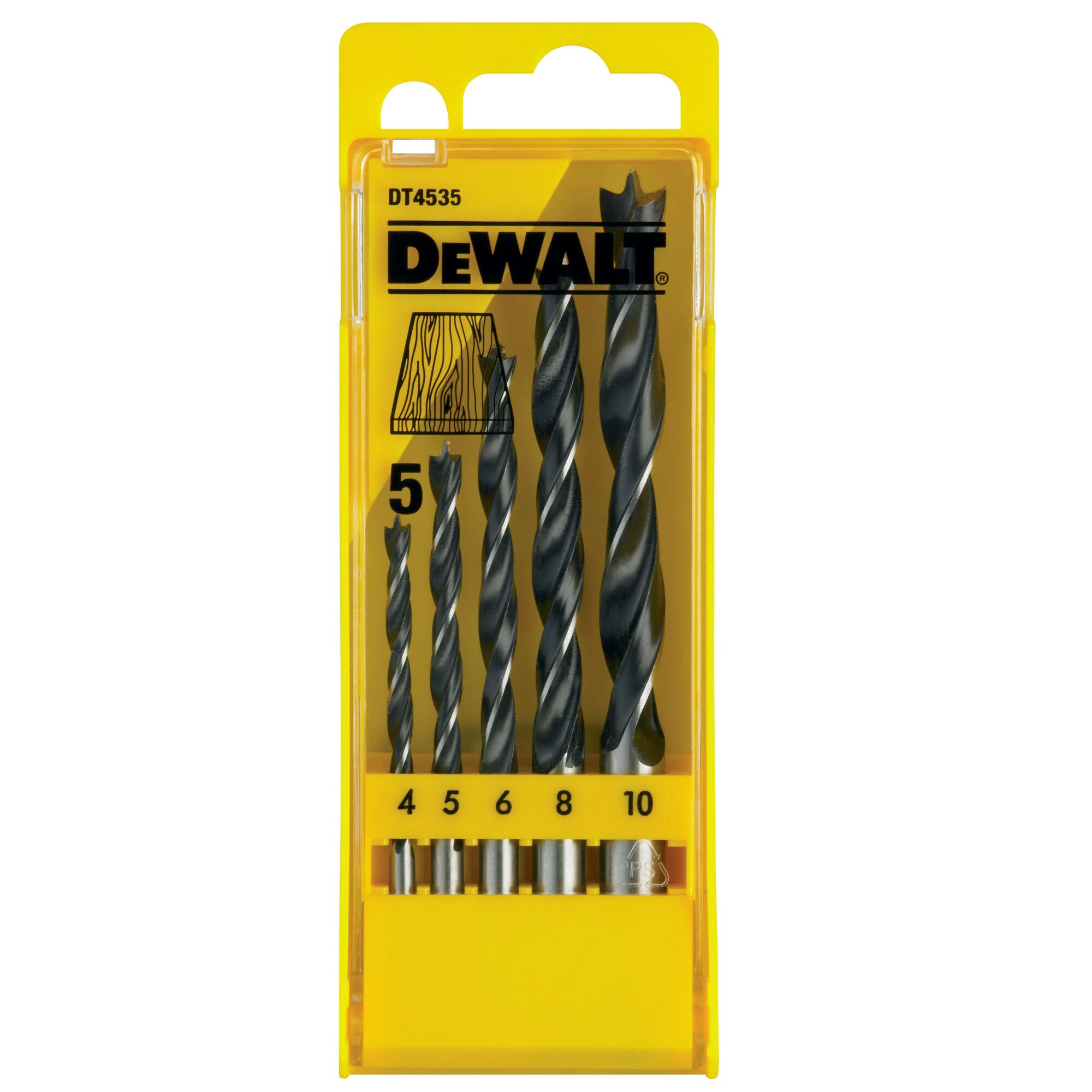 5PC WOOD DRILL BIT SET BRAD POINT DEWALT